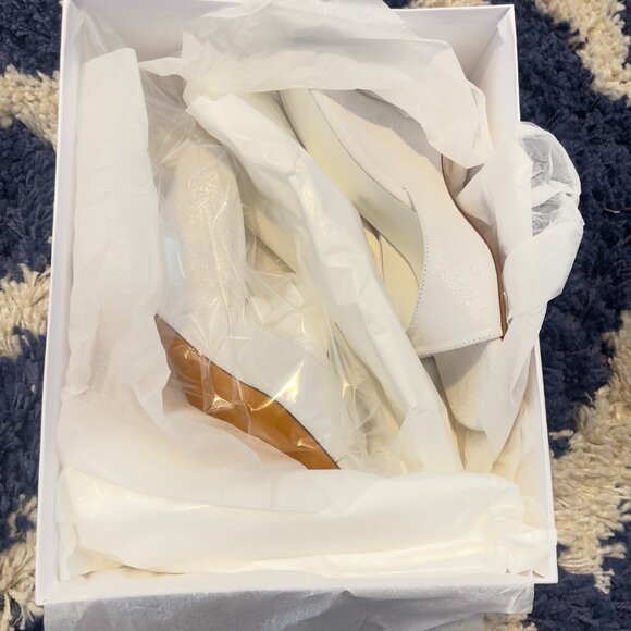 NIB Maryam Nassir Zadeh Lido Suede Wedge Slip On Sandal in Pearl Size 39.5 - Picture 8 of 11